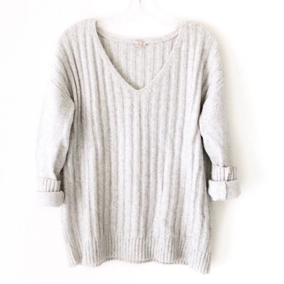 GAP Sweaters - GAP ribbed oversized sweater wool blend gray